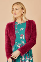 Yumi Burgundy Eyelash Knit Bolero