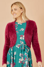 Yumi Burgundy Eyelash Knit Bolero
