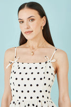 Yumi Polka Dot Hankerchief Hem Dress