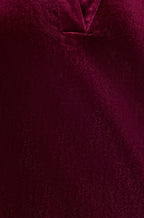 Yumi Burgundy Velvet Tunic Dress With 3/4 Sleeves