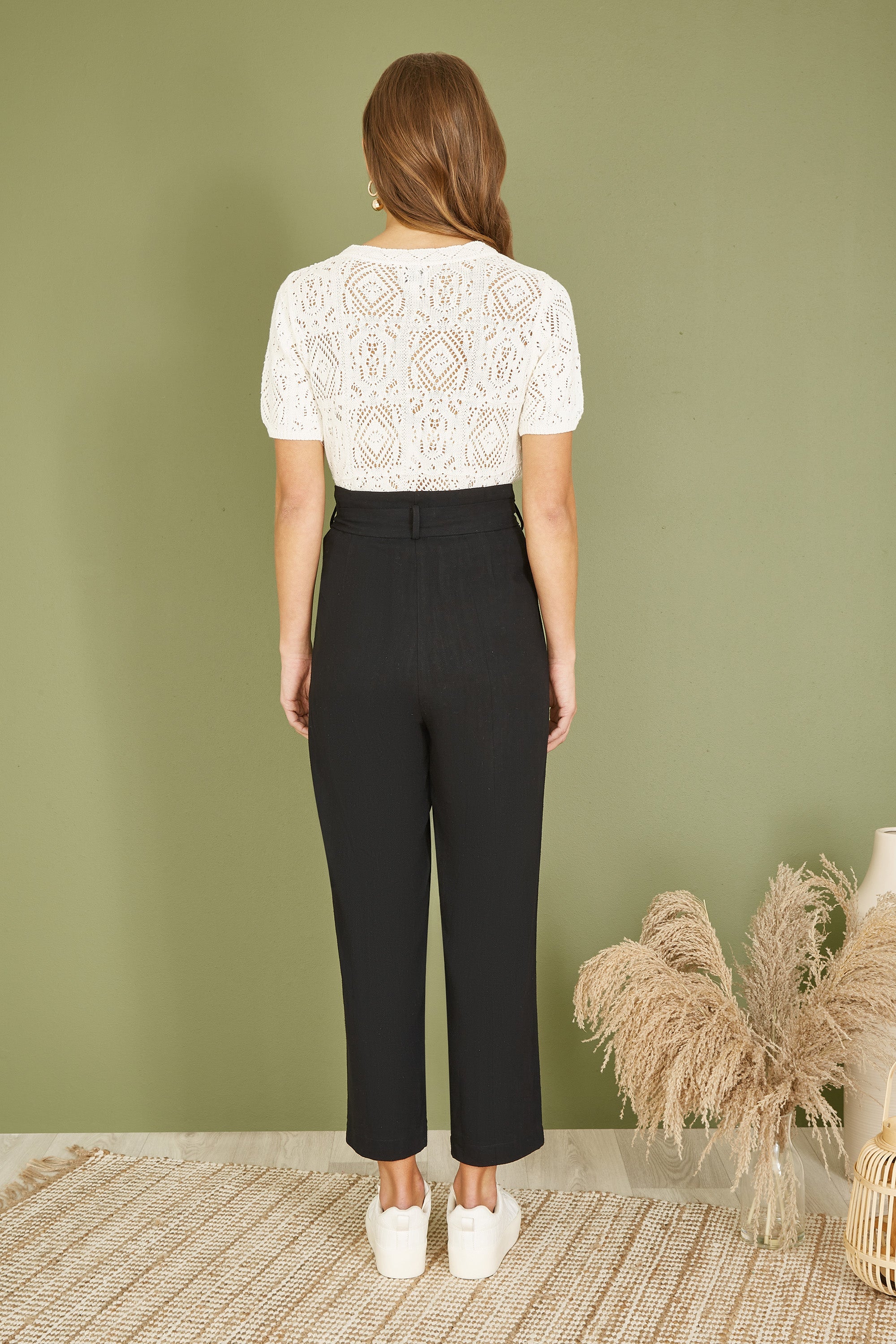 Yumi Ivory Cotton Crochet Knitted Top
