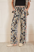 Yumi Black Paisley Print Relaxed Fit Trousers