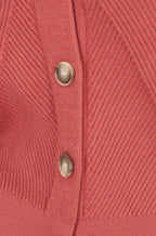 Yumi Rose Pink Relaxed Fit Cardigan With Stitch Detail