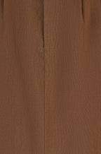 Yumi Brown Cotton Midi Skirt With Belt And Split Hem