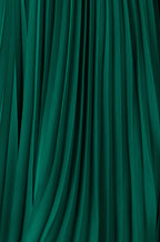 Yumi Green Pleated Wrap Midi Dress