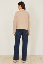Yumi Beige Canvas Jacket With Patch Pockets