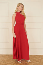 Yumi Red Jersey Stretch Multiway Midi Dress