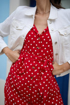 Yumi White Stretch Cotton Denim Jacket