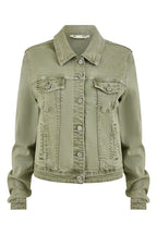 Yumi Green Stretch Cotton Denim Jacket