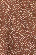 Yumi Brown Spot Midi Dress With Split Hemline