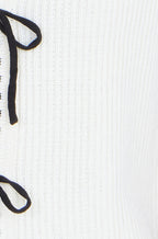 Yumi Ivory Knitted Waistcoat With Bow Trims
