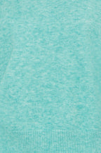 Yumi Sea Green Knitted Balloon Sleeve Jumper