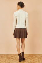 Yumi Ivory Flower Cable Knit Tie Side Pullover