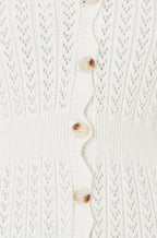 Yumi Ivory Cotton Scallop Crochet Knitted Dress