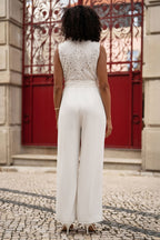 Yumi Ivory Lace Sleeveless Jumpsuit