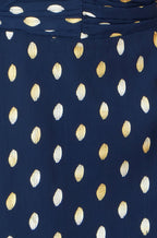 Yumi Navy Foil Print Midi Dress