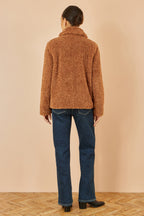 Yumi Brown Short Teddy Bear Jacket