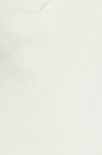 Yumi Ivory Metallic Thread Rib Wrap Knitted Top