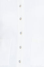 Yumi Ivory Ribbed Collar Button Up Cardigan