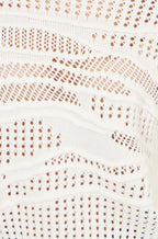 Yumi White Wave Pointelle Knitted Jumper