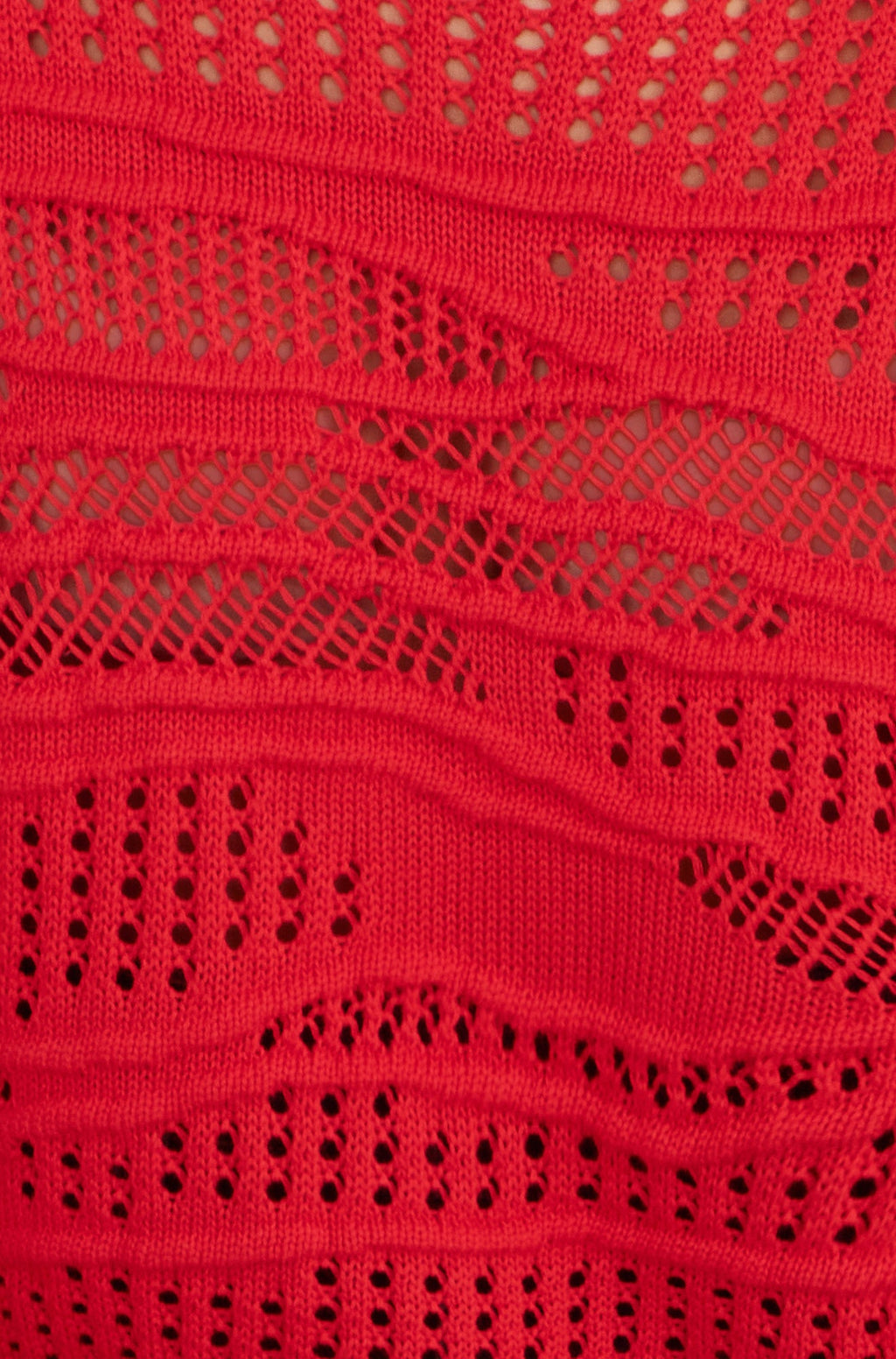 Yumi Red Wave Pointelle Knitted Jumper