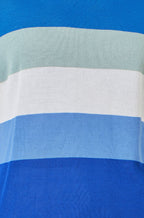 Yumi Blue Block Stripe Relaxed Knitted Top