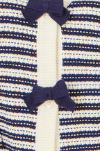 Yumi Multicolour Block Stripe Tie Front Cardigan