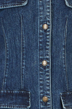 Yumi Blue Denim Stretch Shirt Dress With Pocket Details
