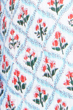 Yumi Blue Palm Reversible Cotton Quilted Jacket