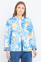 Yumi Blue Jungle Reversible Cotton Quilted Jacket