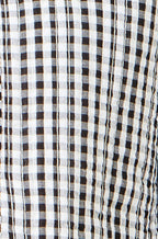 Yumi White Gingham Reversible Cotton Quilted Cropped Jacket
