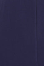 Yumi Navy Fitted Midi Dress With Flute Sleeves