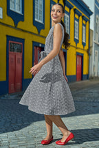 Yumi Black Broderie Anglaise Embroidered Sleeveless Shirt Dress