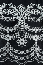 Yumi Black Embroidered Crop Top