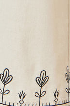 Yumi Ivory Linen Mix Embroirdered Trousers