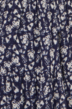Yumi Navy Floral Mesh Wrap Dress