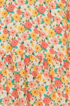Yumi Multicolour Midi Tea Dress With Angel Sleeves