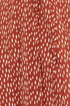 Yumi Brown Spot Wrap Midi Dress