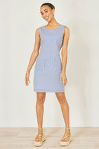 Yumi Navy Stripe Cotton Shift Dress