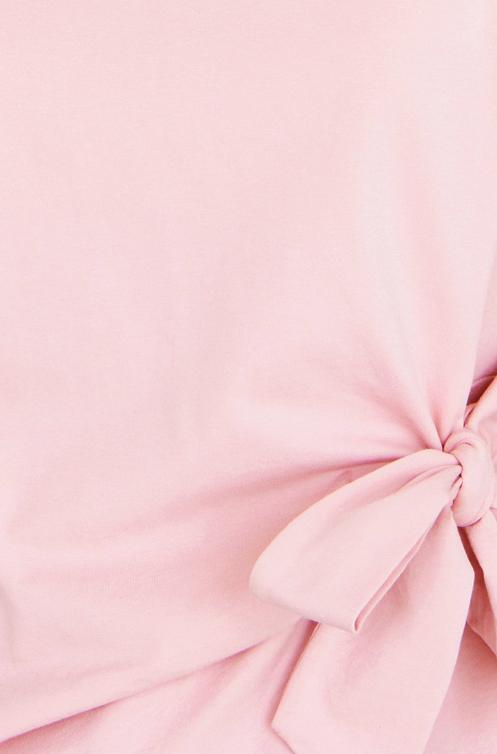 Yumi Pink Cotton Jersey Top With Knot Detail