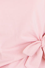 Yumi Pink Cotton Jersey Top With Knot Detail
