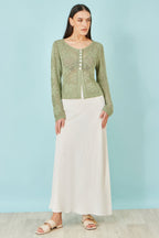 Yumi Natural Viscose Maxi Skirt