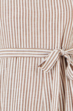 Yumi Brown Stripe Strappy Jumpsuit