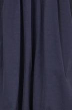 Yumi Navy Satin Bubble Hem Midi Skirt