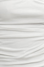 Yumi White Cotton Ruched Vest Top