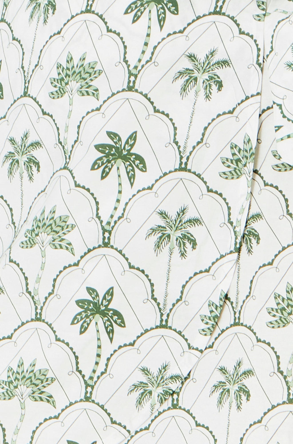 Yumi White Palm Print Cotton Wrap Skirt
