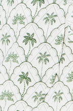 Yumi White Palm Print Cotton Wrap Skirt