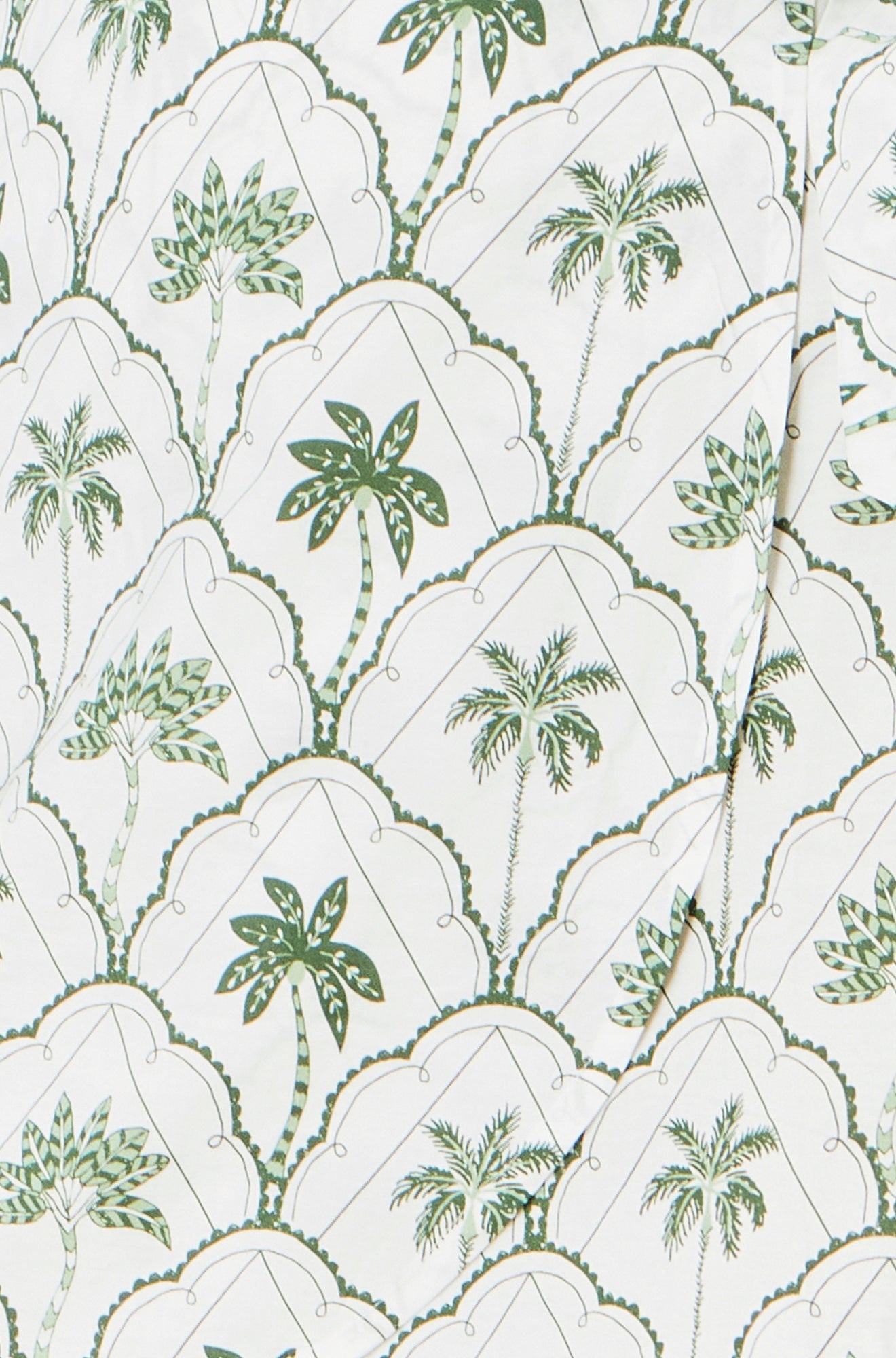 Yumi White Palm Print Cotton Wrap Skirt