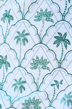 Yumi White Palm Tree Cotton Shift Mini Dress