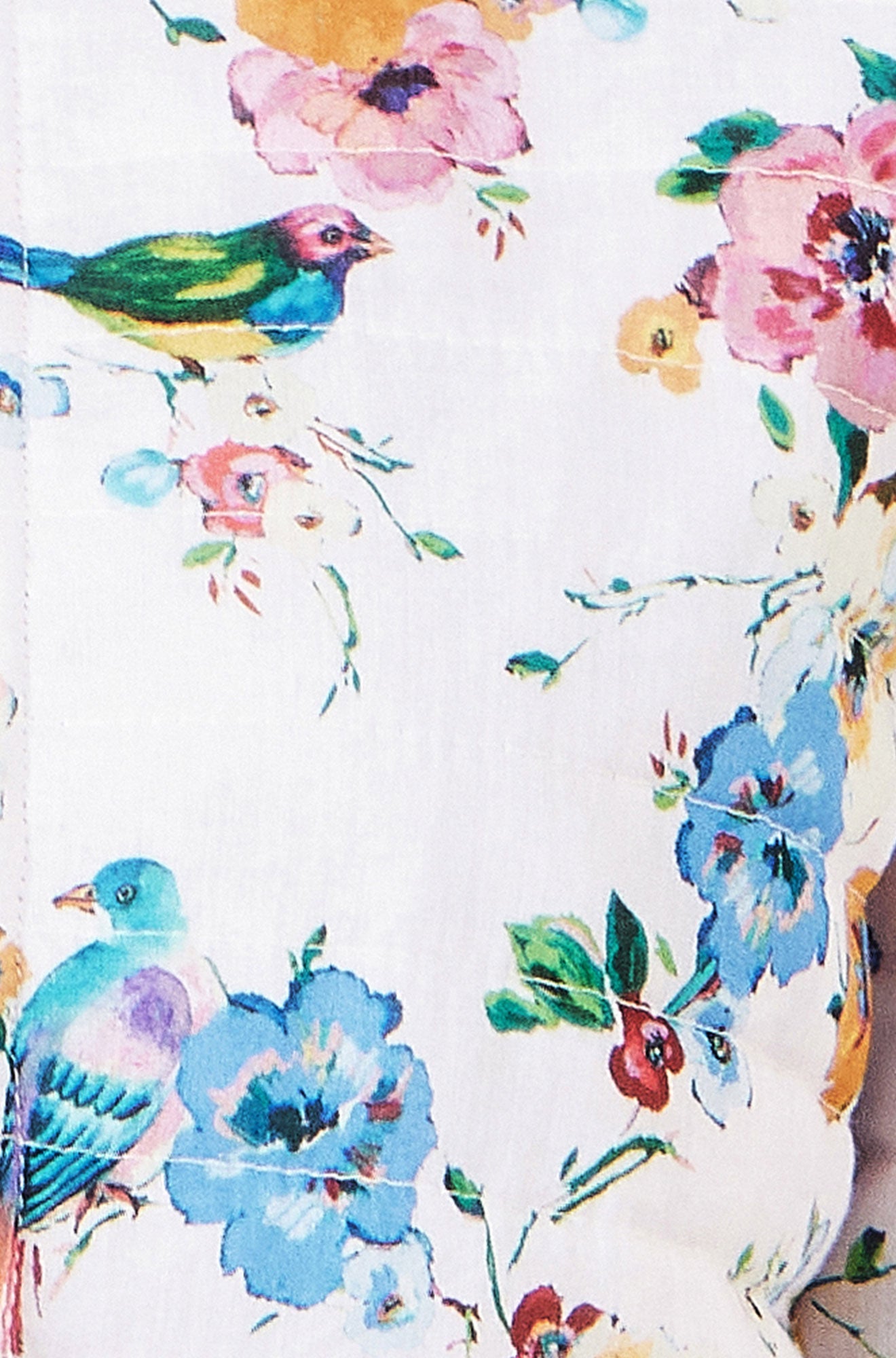 Yumi Blue Floral Embroidery Cotton Jacket